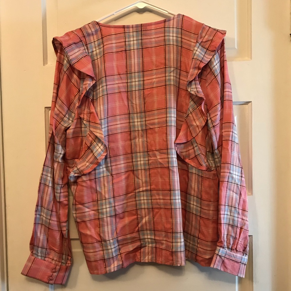 Designer BOBEAU Ruffle Top NWT P23 - Picture 3 of 8